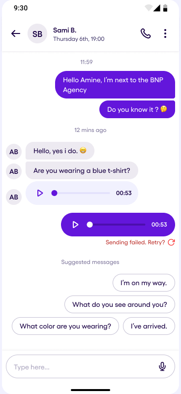 Message sending failed