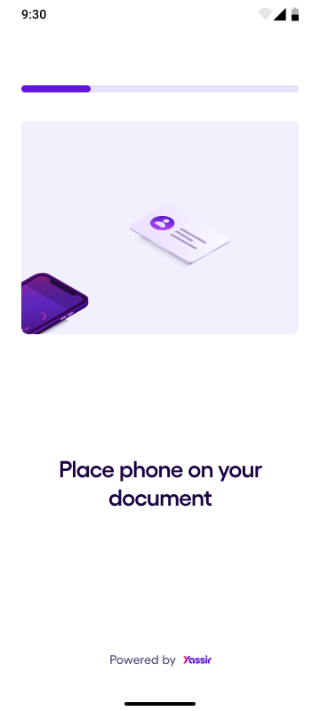 Place document on phone for NFC