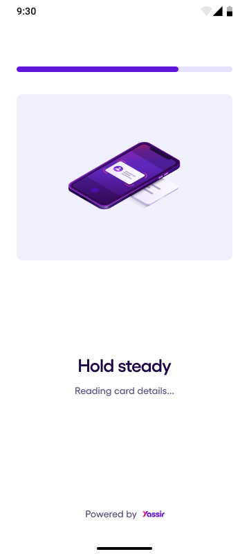 NFC chip reading in progress