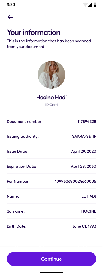 Verify extracted document data