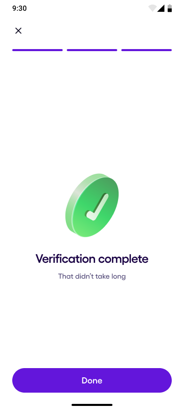Identity verification complete