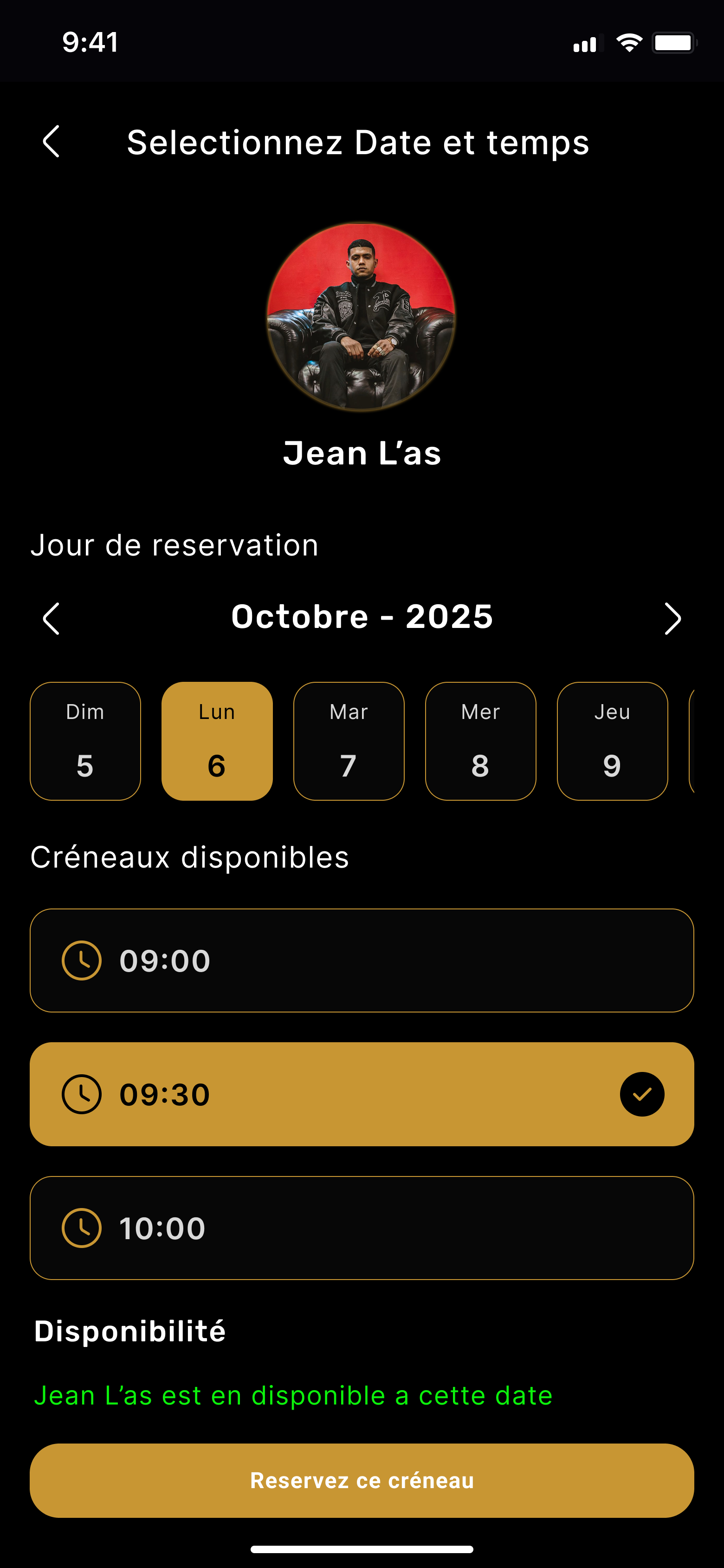 Choose date and time