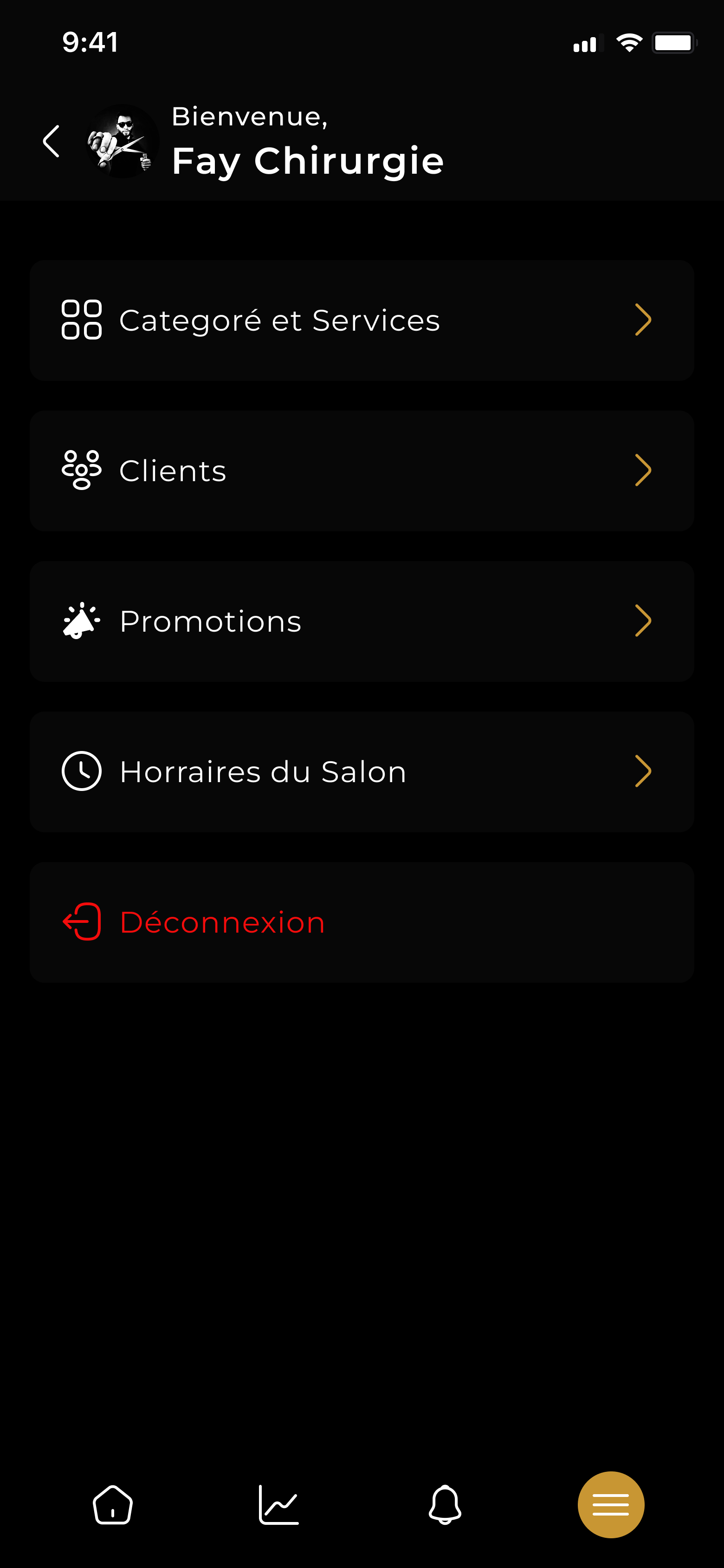 Manager menu